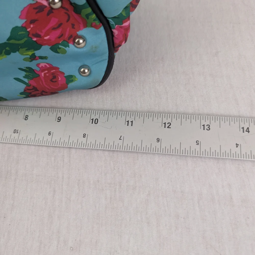 Betsey Johnson Betseyille Red Roses with Blue Background Hobo Bag